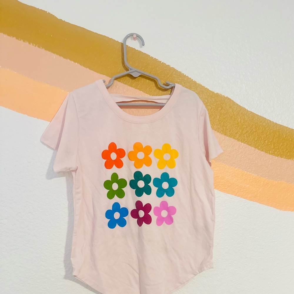 Chaser Pink Kids T-Shirt with Colorful Floral Design